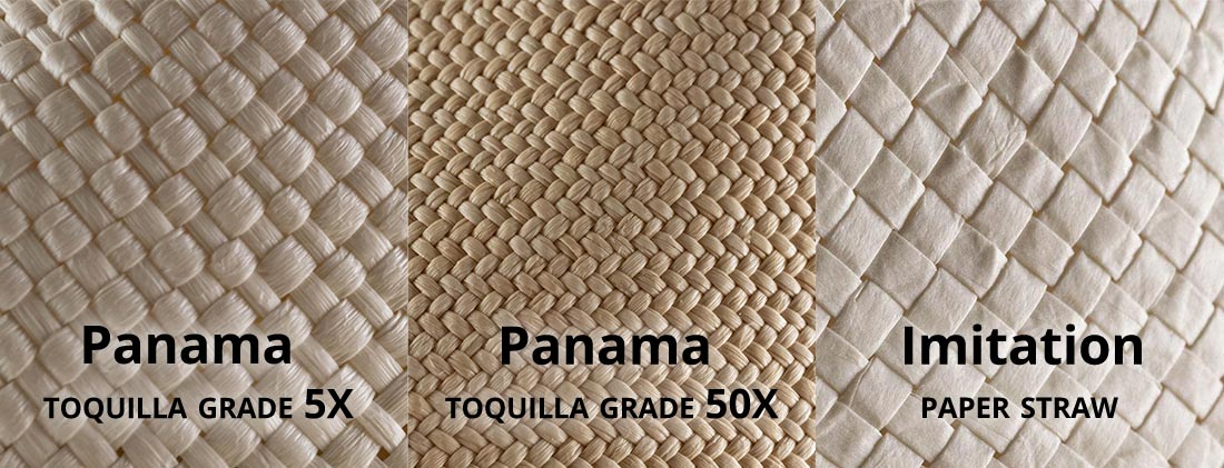 Close-up on different qualities of Panama weaving