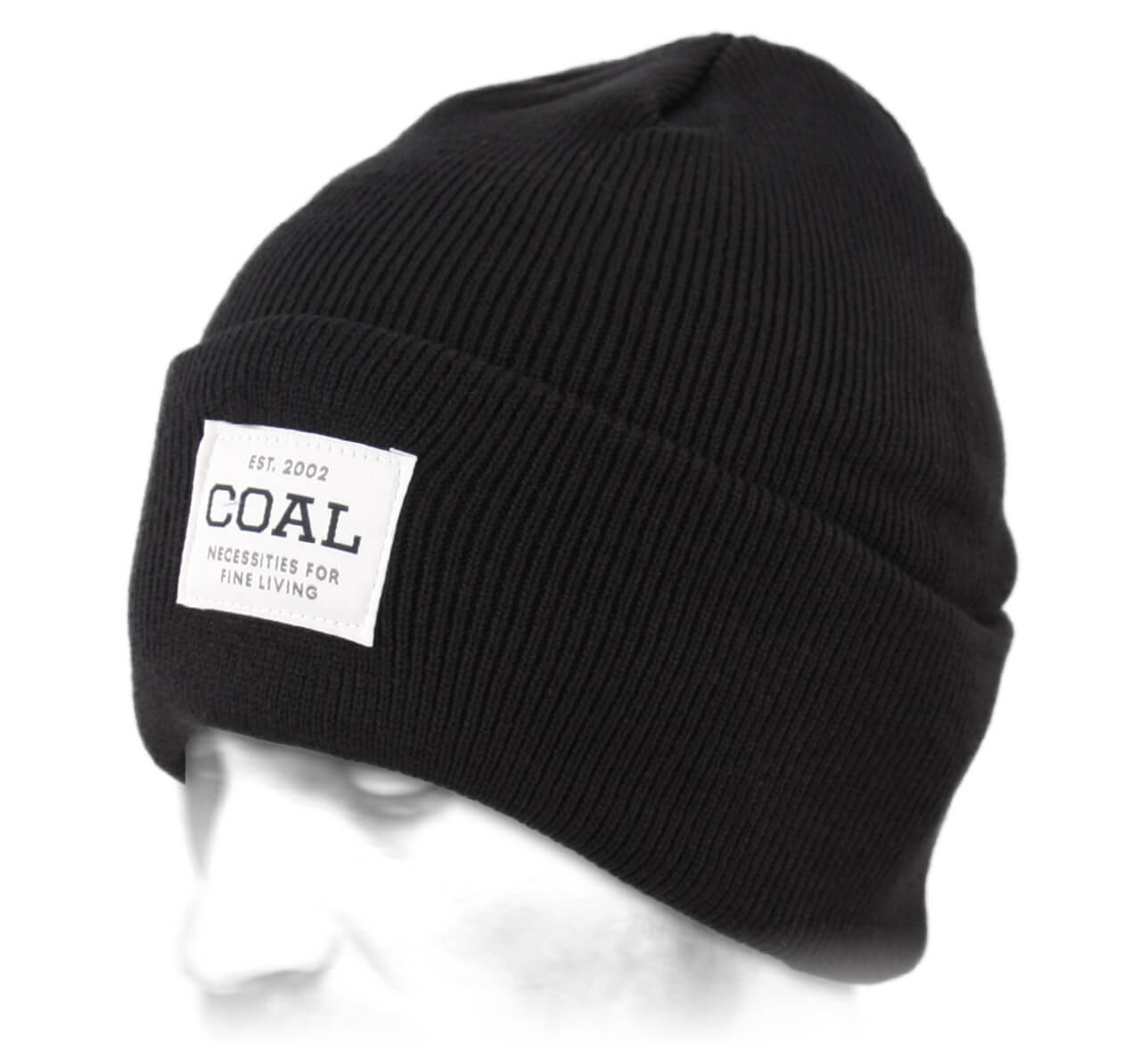 coal black beanie