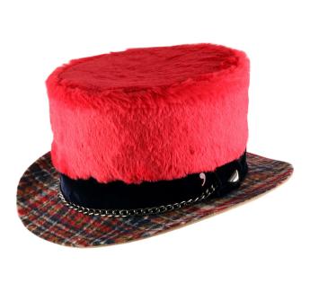 Tip Tap Cilindro cappello pelle bicolor bianco24/nero01 - Italian Dream Hat